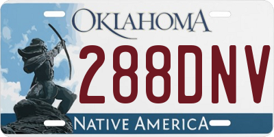 OK license plate 288DNV