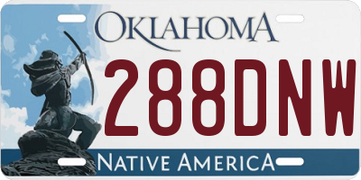 OK license plate 288DNW