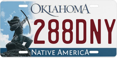 OK license plate 288DNY