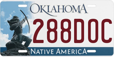 OK license plate 288DOC