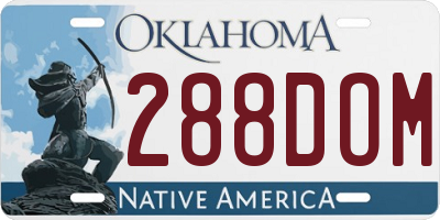 OK license plate 288DOM