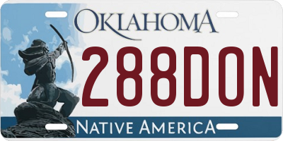 OK license plate 288DON