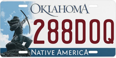 OK license plate 288DOQ