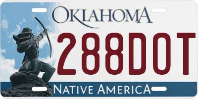 OK license plate 288DOT