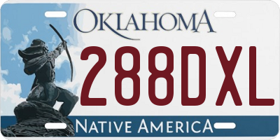 OK license plate 288DXL