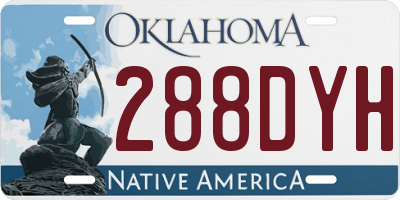 OK license plate 288DYH
