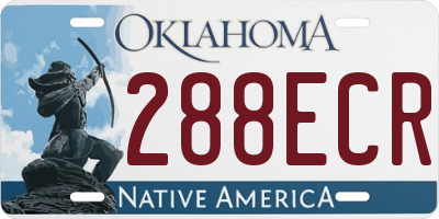 OK license plate 288ECR