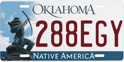 OK license plate 288EGY