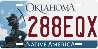 OK license plate 288EQX