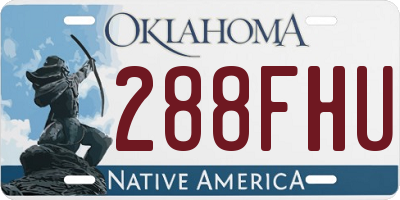 OK license plate 288FHU