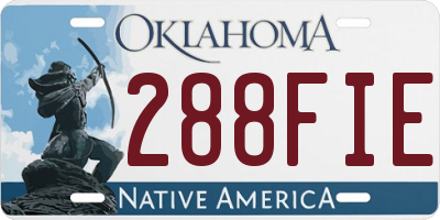 OK license plate 288FIE