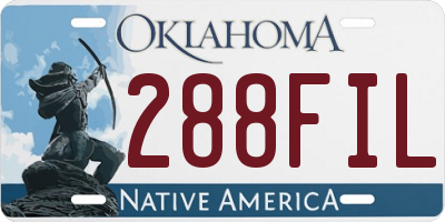 OK license plate 288FIL