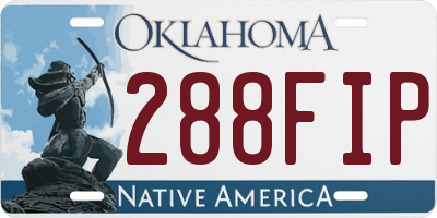 OK license plate 288FIP