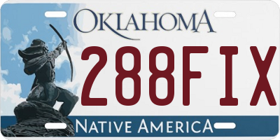 OK license plate 288FIX