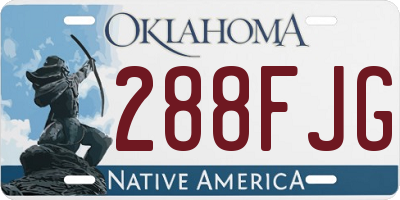 OK license plate 288FJG