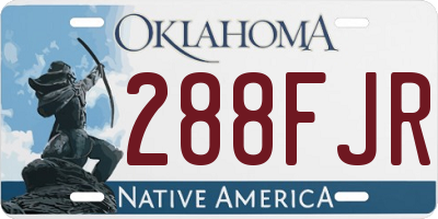 OK license plate 288FJR