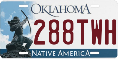 OK license plate 288TWH