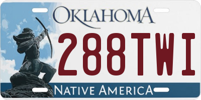 OK license plate 288TWI