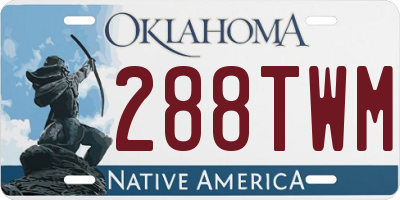 OK license plate 288TWM
