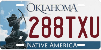 OK license plate 288TXU