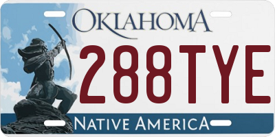 OK license plate 288TYE