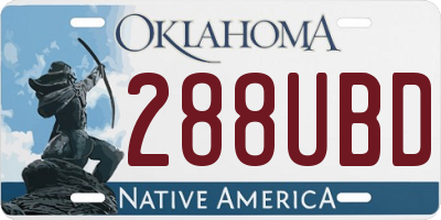 OK license plate 288UBD