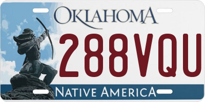 OK license plate 288VQU
