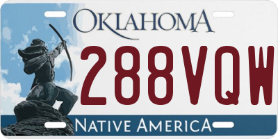 OK license plate 288VQW