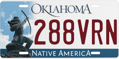 OK license plate 288VRN