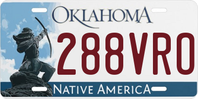 OK license plate 288VRO