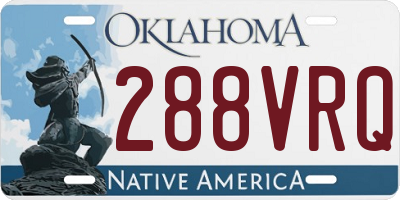 OK license plate 288VRQ