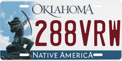 OK license plate 288VRW