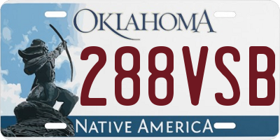 OK license plate 288VSB