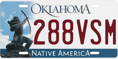 OK license plate 288VSM