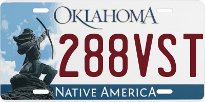 OK license plate 288VST
