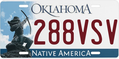 OK license plate 288VSV
