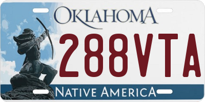 OK license plate 288VTA