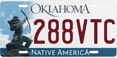 OK license plate 288VTC