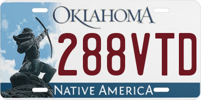 OK license plate 288VTD