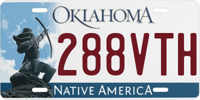 OK license plate 288VTH