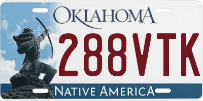 OK license plate 288VTK