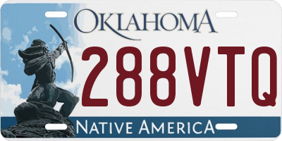 OK license plate 288VTQ