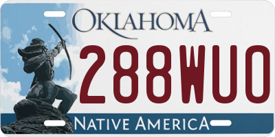 OK license plate 288WUO