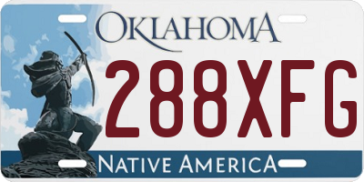OK license plate 288XFG