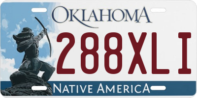 OK license plate 288XLI