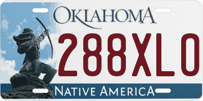 OK license plate 288XLO