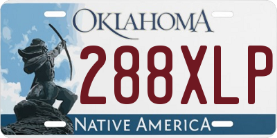 OK license plate 288XLP