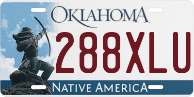 OK license plate 288XLU