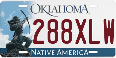 OK license plate 288XLW
