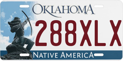 OK license plate 288XLX